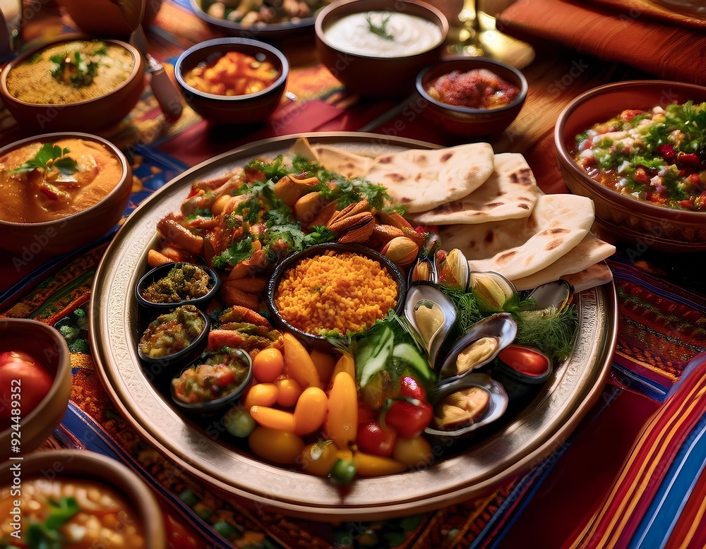 Close-Up of Diverse Ethnic Banquet with Diet-Friendly Options
Close-Up of Diverse Ethnic Banquet with Diet-Friendly Options