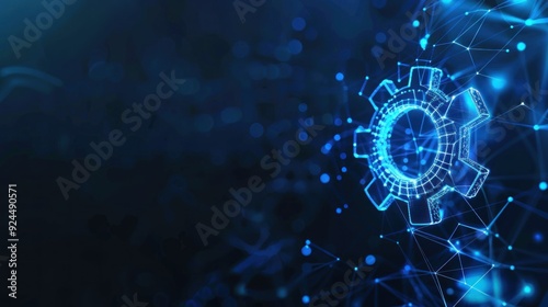 Wallpaper Mural Abstract Gear in a Digital Network Torontodigital.ca