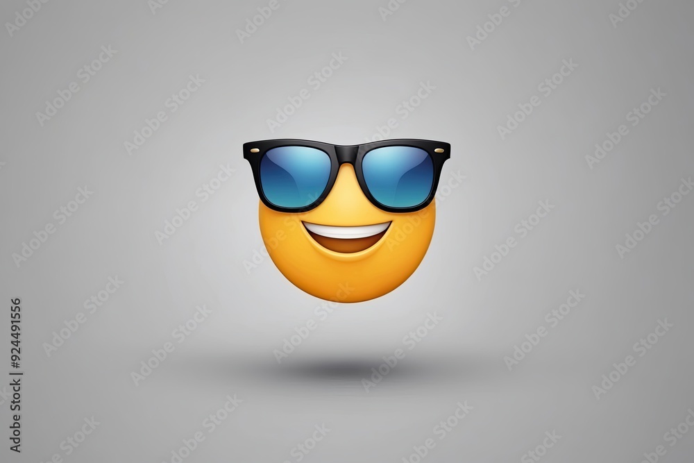 Stylish Fresh-Faced Emoticon Wearing Trendy Sunglasses 3D Model