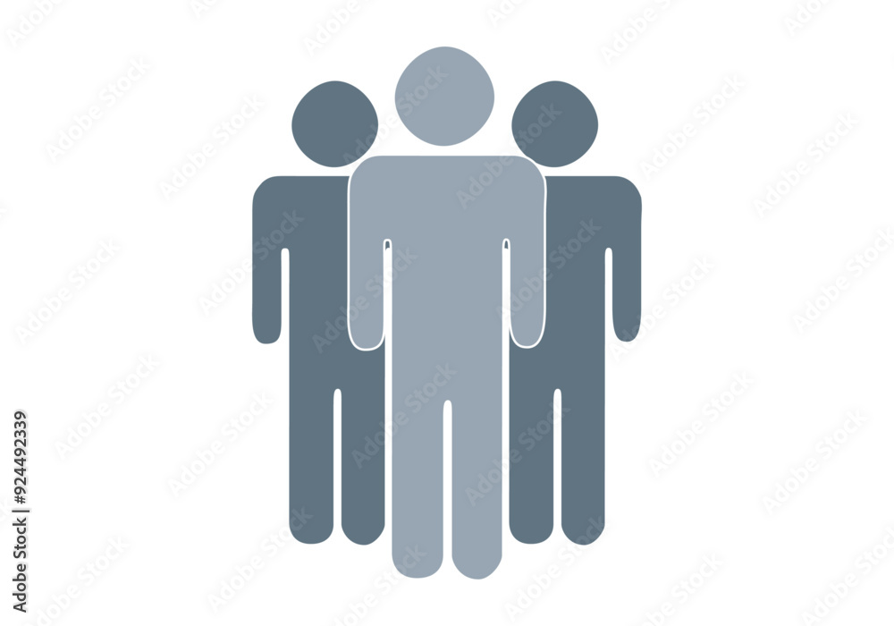 Grupo de personas de empresa de color azul Grupo de personas de empresa de color azul