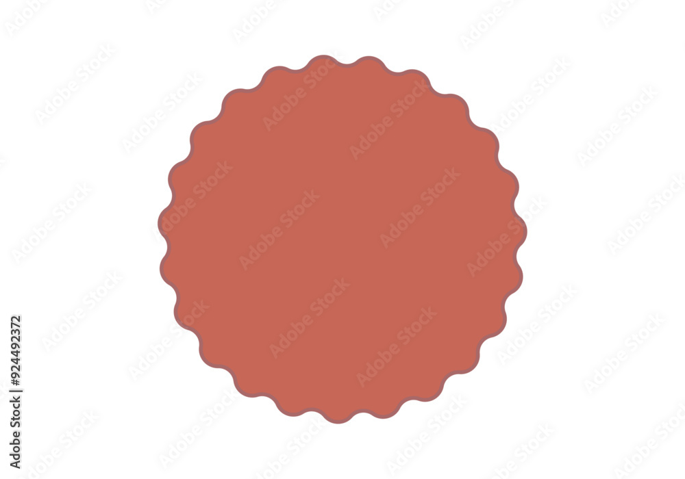 Sello rojo vacío curvo en fondo blanco Sello rojo vacío curvo en fondo blanco
