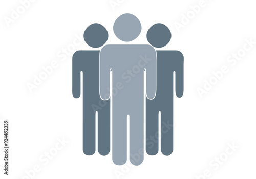 Grupo de personas de empresa de color azul