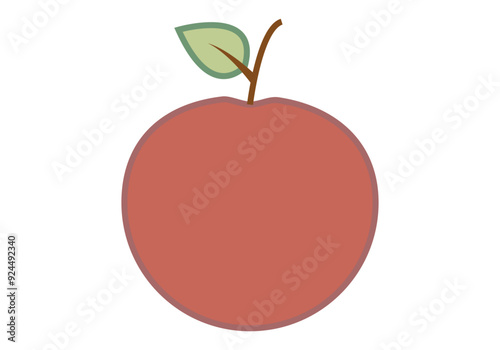 Manzana roja con hoja verde