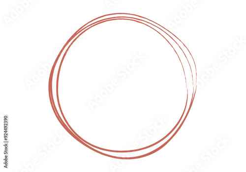 Círculo de trazado rojo de pincel
