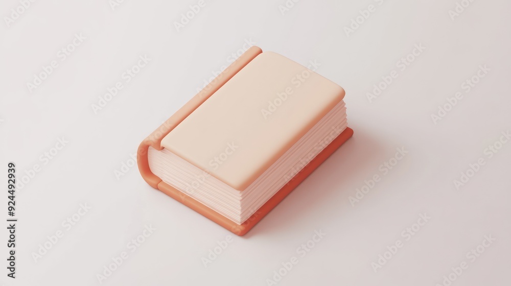 Minimalistic Closed Book with Soft Tones on a Light Background Minimalistic Closed Book with Soft Tones on a Light Background