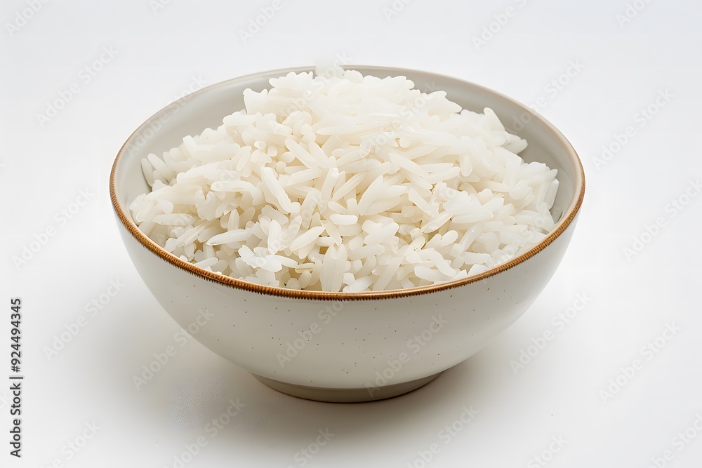 Bowl of white rice, isolated on white background Bowl of white rice, isolated on white background