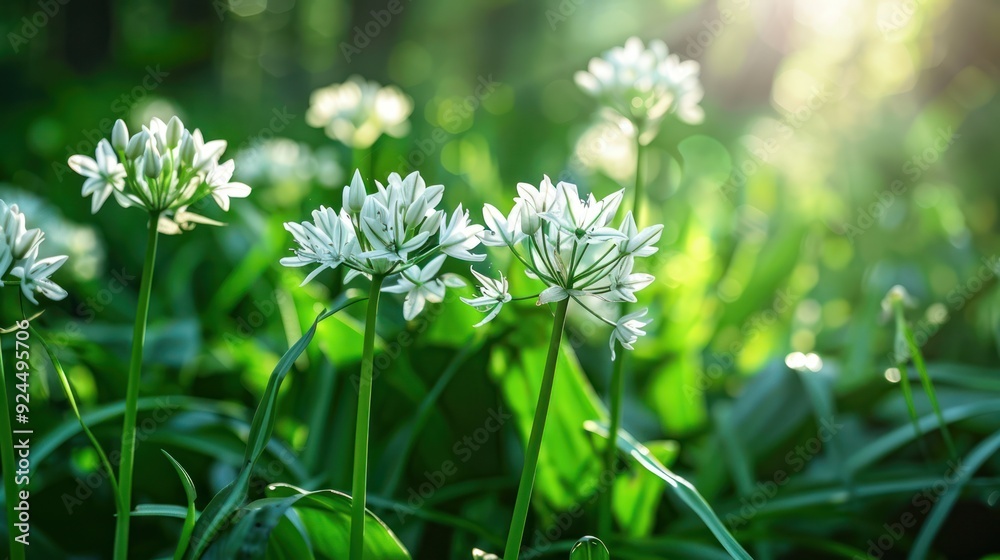 White Flowers in Green Meadow White Flowers in Green Meadow