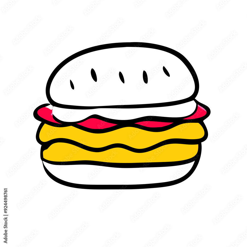 cheeseburger showcases a white bun, yellow cheese slices, and a hint of red that could represent a tomato or sauce cheeseburger showcases a white bun, yellow cheese slices, and a hint of red that could represent a tomato or sauce