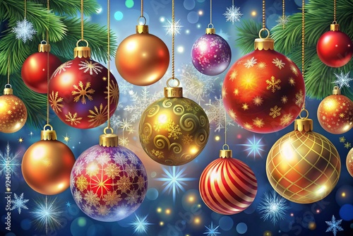 Christmas Ornaments Background Illustration