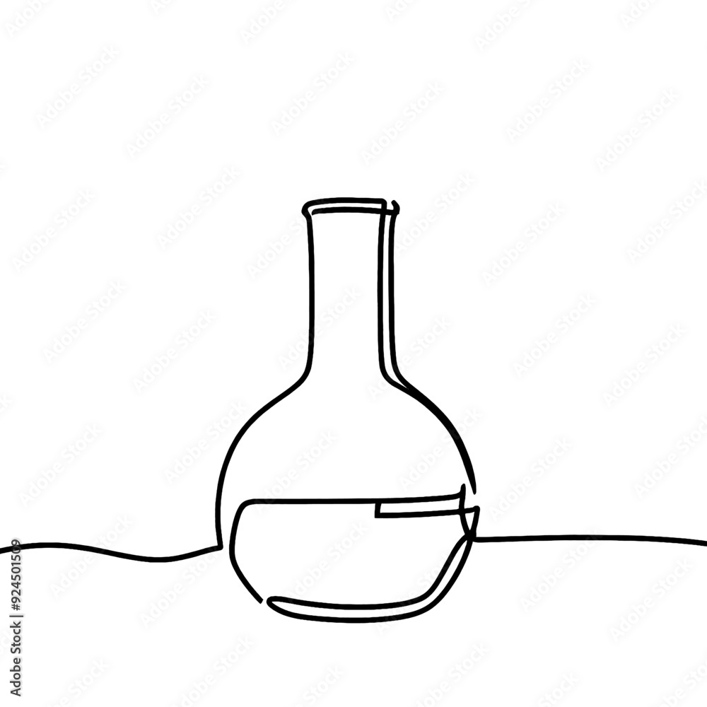 Laboratory glass in line art Laboratory glass in line art