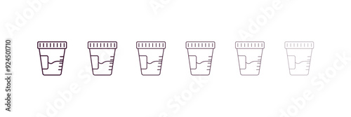 urine outline icon. Linear vector from health and medical concept. 6 different line style urine icon included thin, light, regular, medium, bold, black