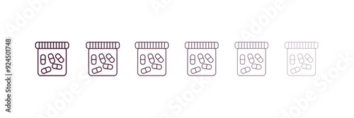antibiotics outline icon. Linear vector from health and medical concept. 6 different line style antibiotics icon included thin, light, regular, medium, bold, black