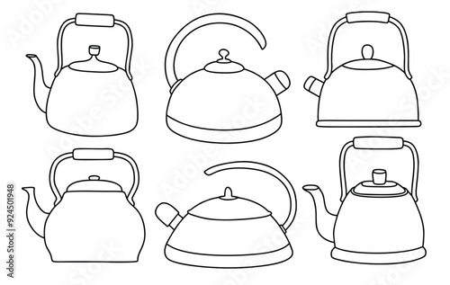 kettle drawing doodle. vector illustration