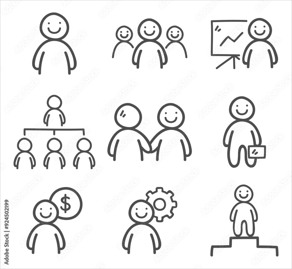Doodle Business People Icons ... Doodle Business People Icons ...