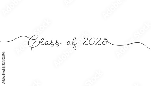 Class of 2025. Stylized calligraphic inscription Class of 2025 in one line.