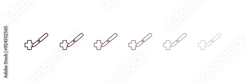 surgery outline icon. Linear vector from health and medical concept. 6 different line style surgery icon included thin, light, regular, medium, bold, black