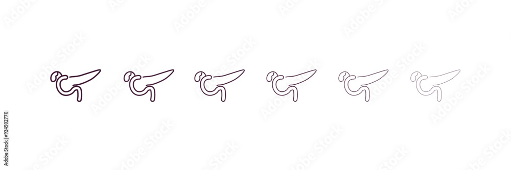 pancreas outline icon. Linear vector from health and medical concept. 6 different line style pancreas icon included thin, light, regular, medium, bold, black pancreas outline icon. Linear vector from health and medical concept. 6 different line style pancreas icon included thin, light, regular, medium, bold, black