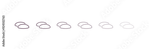 breast implant outline icon. Linear vector from health and medical concept. 6 different line style breast implant icon included thin, light, regular, medium, bold, black