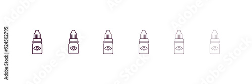 eye drops outline icon. Linear vector from health and medical concept. 6 different line style eye drops icon included thin, light, regular, medium, bold, black