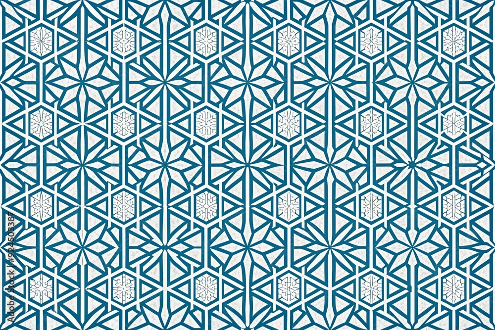 Fototapeta premium White background with Blue Geometric and white line pattern