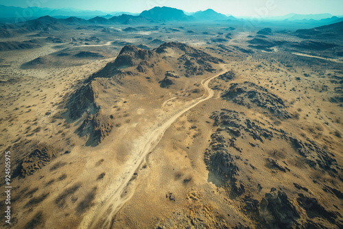 Aerial view of desert