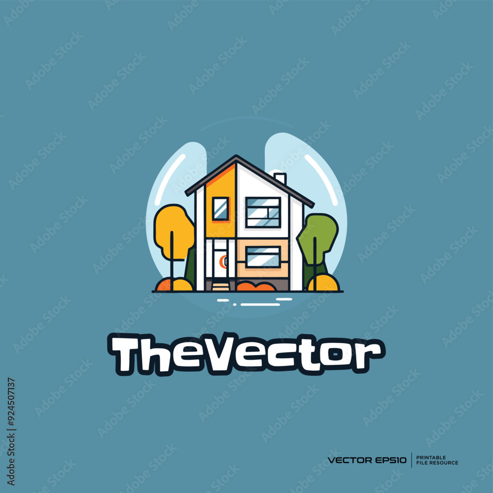 Home and real estate line art , vector, logo, character, cartoon, illustration, eps10 Home and real estate line art , vector, logo, character, cartoon, illustration, eps10