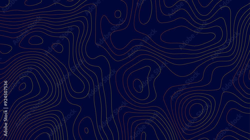 Multi layers blue texture 3D papercut layers in gradient vector banner. Topographic gradient line map.Wave topographic luxury golden lines contour map, Multi layers blue texture 3D papercut layers in gradient vector banner. Topographic gradient line map.Wave topographic luxury golden lines contour map,