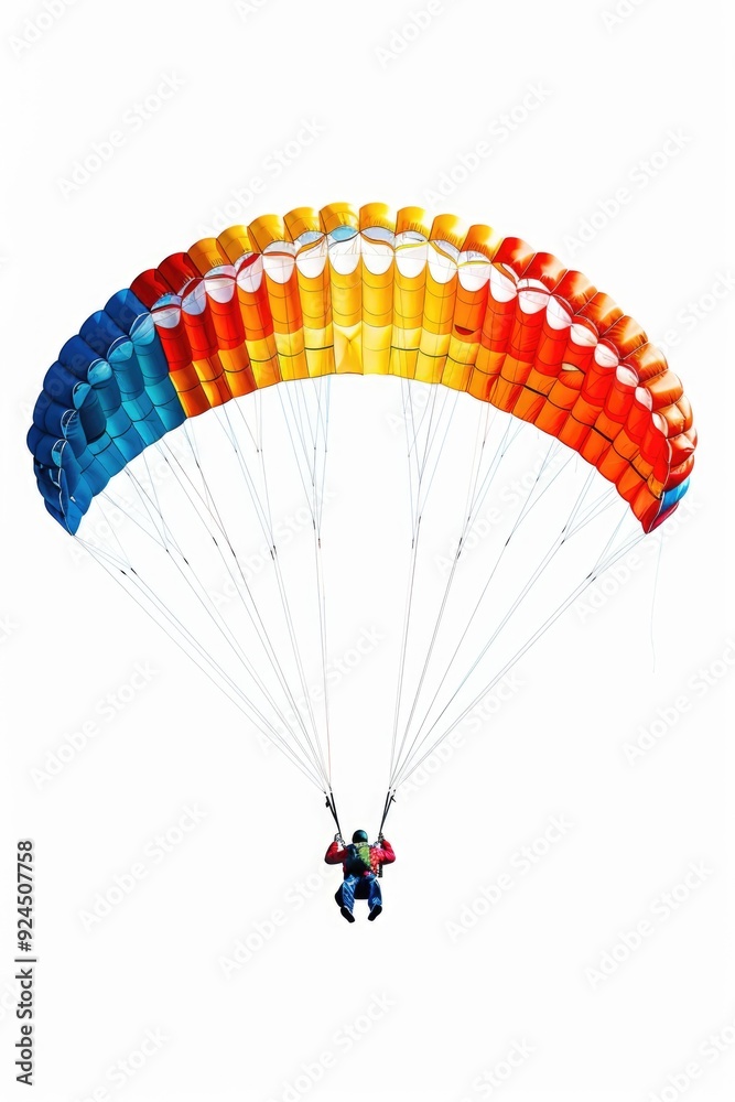 Obraz premium A person enjoying parasailing activity high above the ground