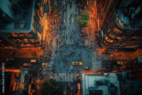 Aerial view of people