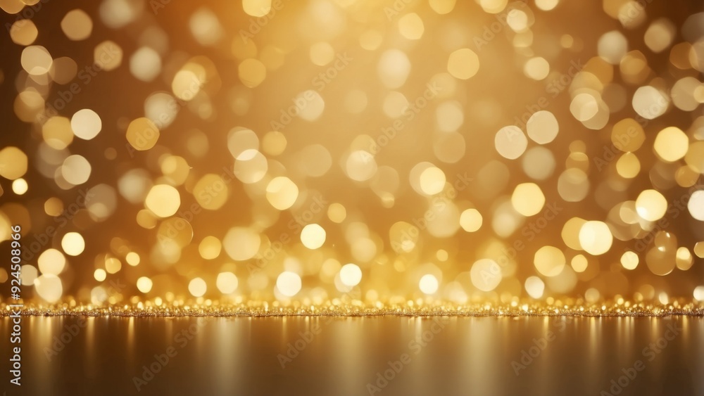 Golden bokeh lights background with a glittering surface Golden bokeh lights background with a glittering surface