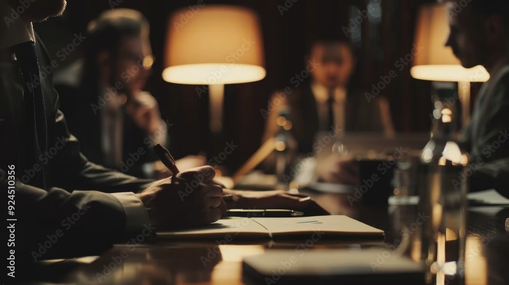 People seated at wooden table for socializing or meeting People seated at wooden table for socializing or meeting
