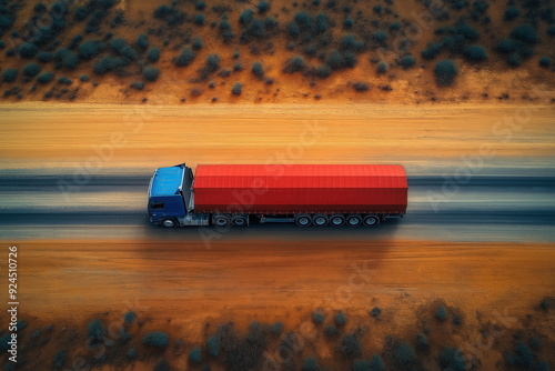 Big truck aerial view