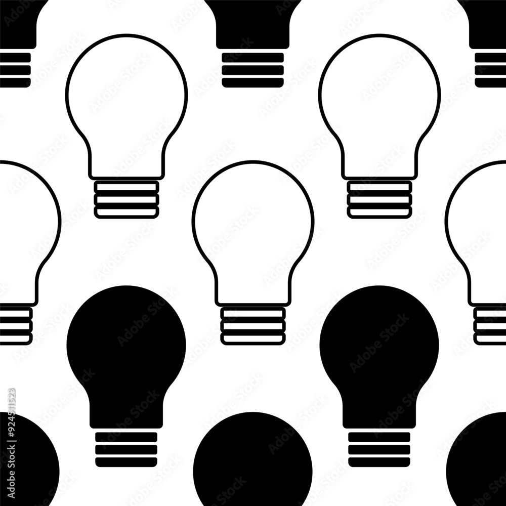 Simple Vector Illustration. Blub lighting from lamp pattern on white background Simple Vector Illustration. Blub lighting from lamp pattern on white background