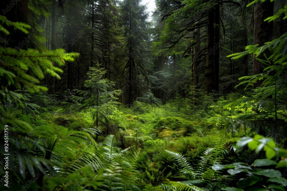 A forest vista showcasing a rich ecosystem reveals diverse flora and fauna in a lush, expansive setting. A forest vista showcasing a rich ecosystem reveals diverse flora and fauna in a lush, expansive setting.
