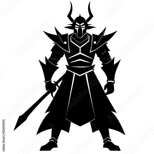 Samurai silhouette vector illustration 