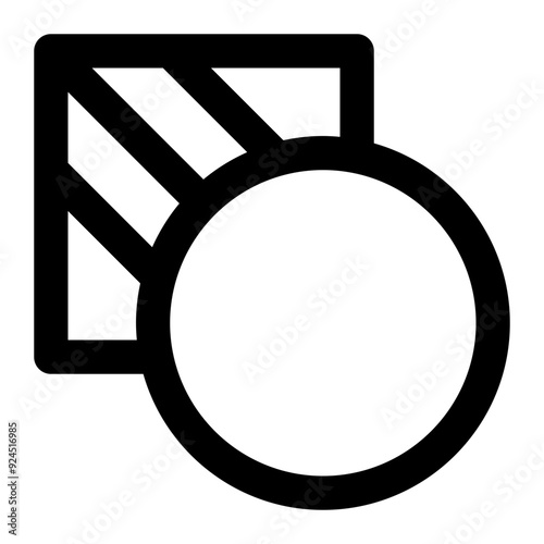 minus back, subtract, subtraction, shapes, pathfinder, graphic design, visual design outline icon