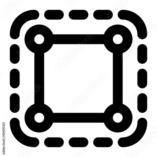 rounded corner, rounded, square, guide, rectangle, graphic design, visual design outline icon