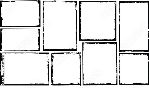 Vector Black Grunge frame set