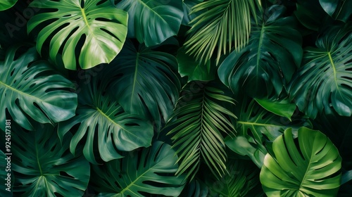 Wallpaper Mural Vibrant and Lush Tropical Leaves Capturing Nature's Beauty Torontodigital.ca