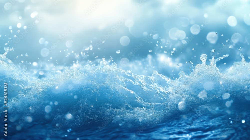 Blue Water Splash with Bokeh Background. Blue Water Splash with Bokeh Background.