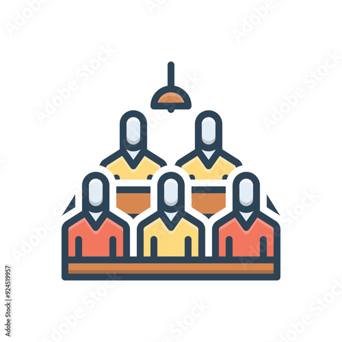 Color illustration icon for meeting