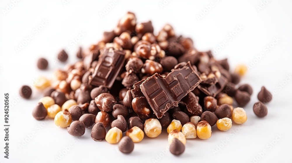 Chocolate Covered Popcorn and Chocolate Chips. Chocolate Covered Popcorn and Chocolate Chips.
