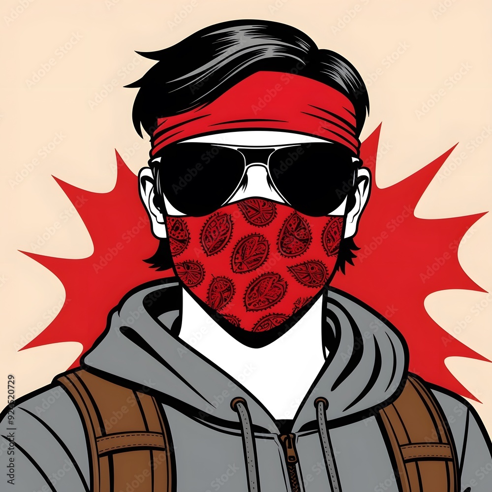 Cool and mysterious man in a bandana Cool and mysterious man in a bandana