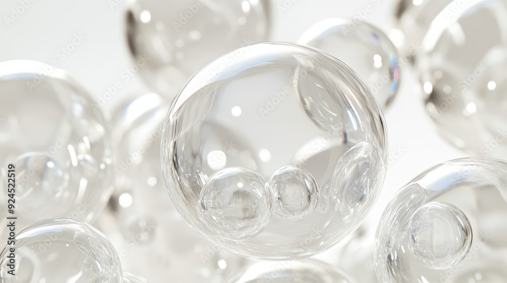 Transparent Bubbles Floating in Air. Transparent Bubbles Floating in Air.