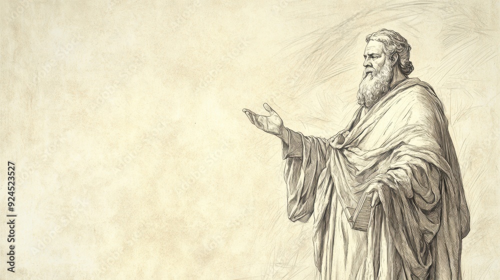 Fototapeta premium 1 Samuel Biblical Illustration: Samuel’s Farewell Address, Importance of Obedience to the Lord for People and King