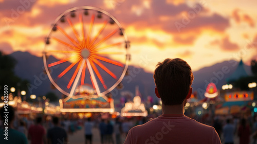 A large Independence Day fair with carnival rides