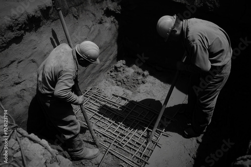 Workers are making foundati...