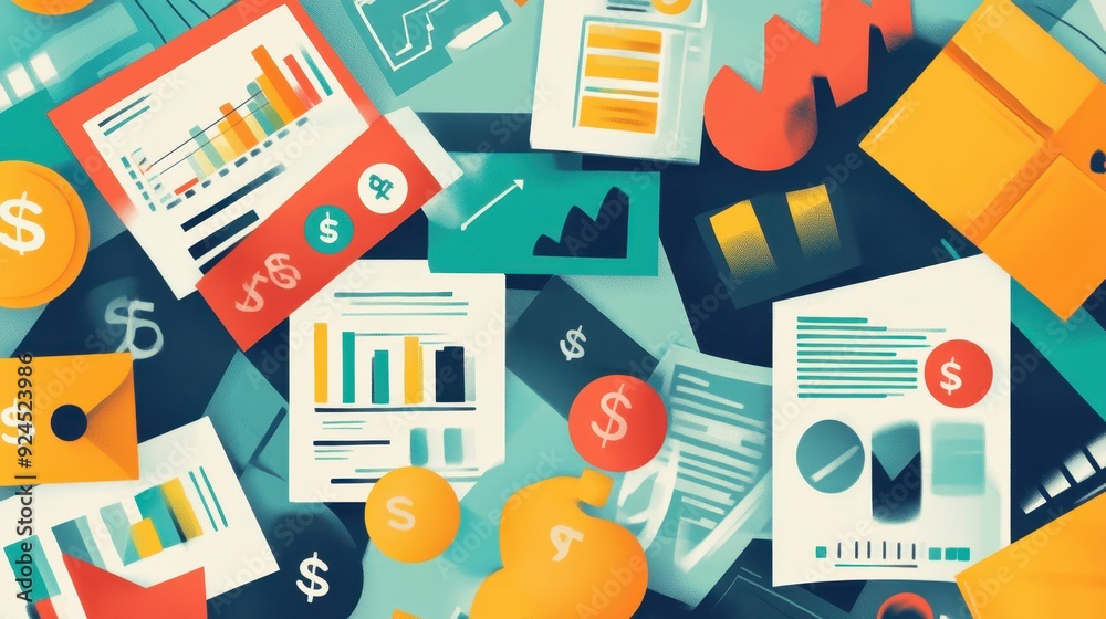 Financial Data and Charts Abstract Background.