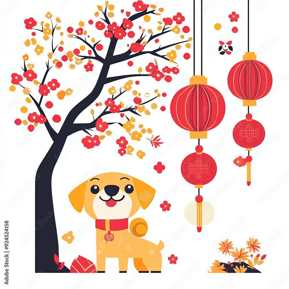 Naklejka premium Chinese New Year year of dog