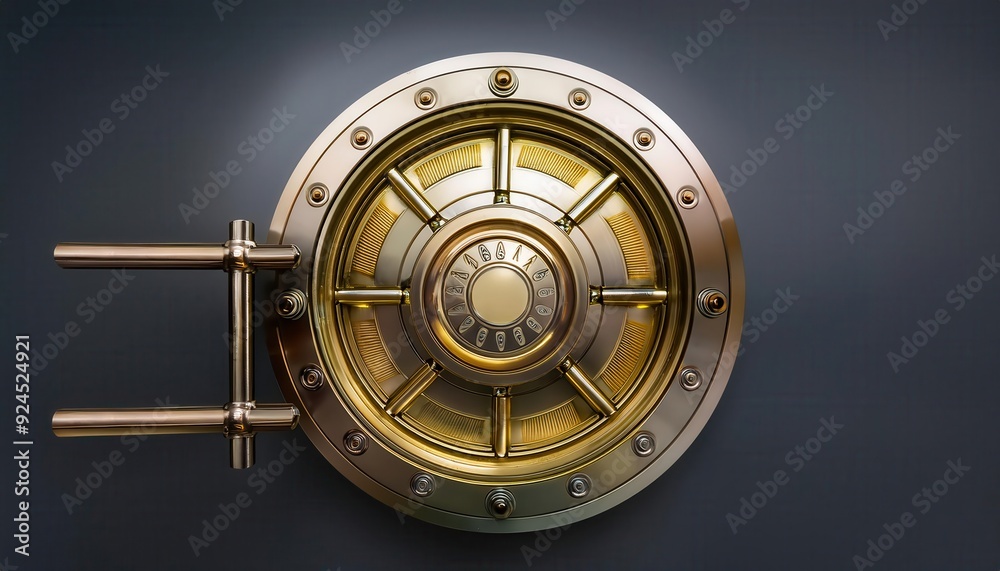 A Massive Bank Vault Door with Dual Steel Bars, Representing Ultimate Security and Financial Safety A Massive Bank Vault Door with Dual Steel Bars, Representing Ultimate Security and Financial Safety